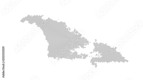 Bild auf Leinwand Dominican Republic Isolated Outline Graphic Cartography Geometric Flat Vector Re