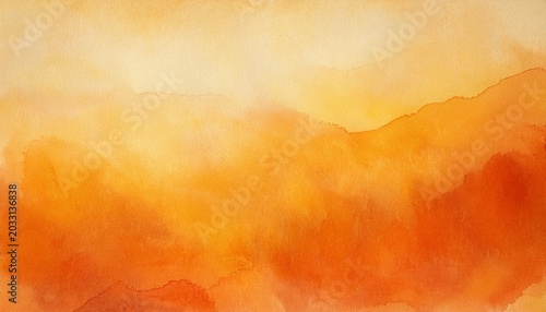 warm orange and amber watercolor wash on textured paper with soft bleeding edges and glowing gradient abstract flow evoking warmth and calm