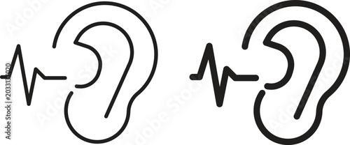 Canvastavla Otitis icon collection. Minimal icon and symbol