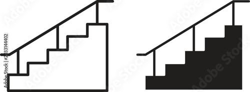 Foto Stairs icon collection. Minimal icon and symbol