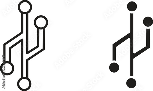 Vászonkép Version control icon collection. Minimal icon and symbol