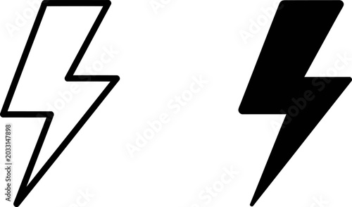 Fotografia Bolt icon outline and solid fill symbol for energy power and speed concepts on w