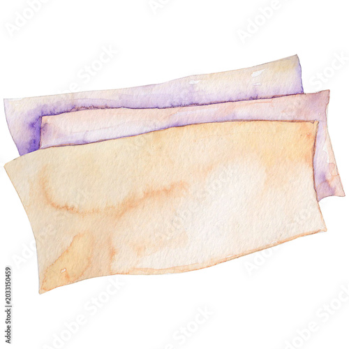 Billede på lærred Three watercolor-painted sheets of stationery