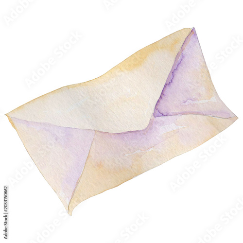 Canvas Print A watercolor sealed closed envelope