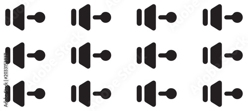 Photos Speaker slider bar icons for volume control settings in modern application interface designs