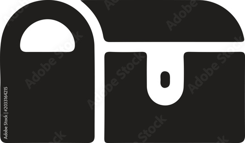 Canvas Print Black mailbox icon for postal service and mail delivery