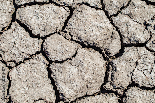 background of cracked, dried earth, close-up, top view