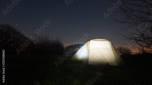tent in the night