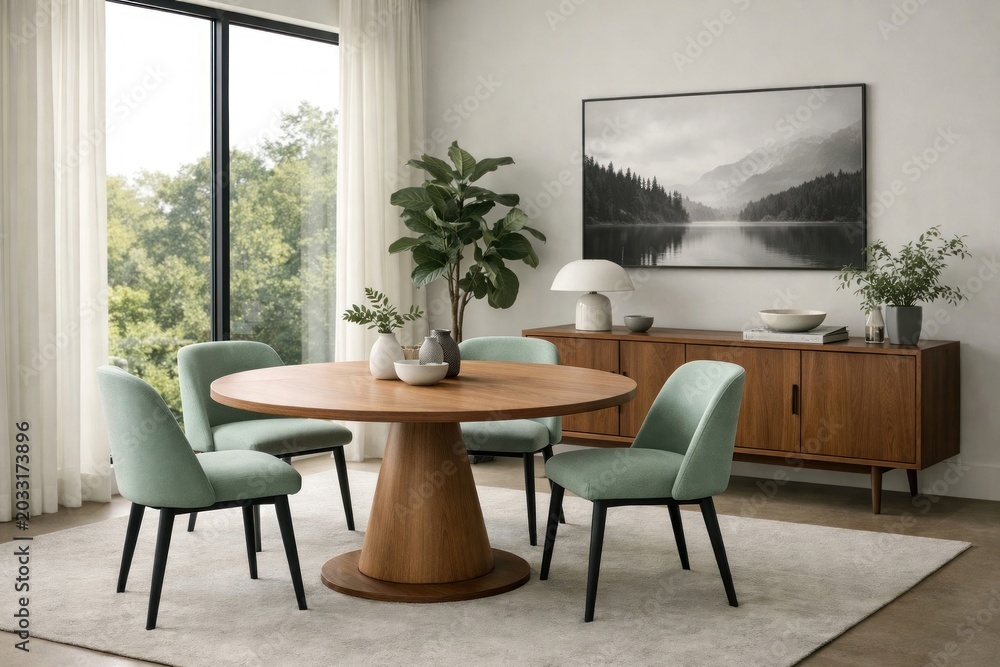 Fototapeta premium Modern dining room with elegance.