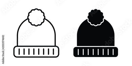 Schilderij op canvas Winter hat icon