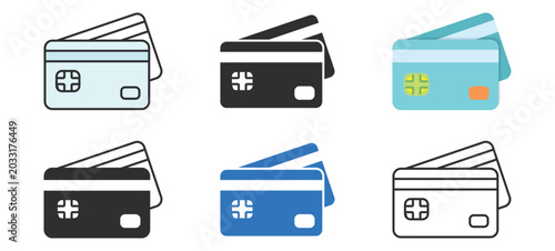 Foto Set of credit card and payment card icons