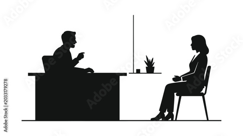 Bild auf Leinwand Business professionals engaged in a meeting or discussion in office setting with