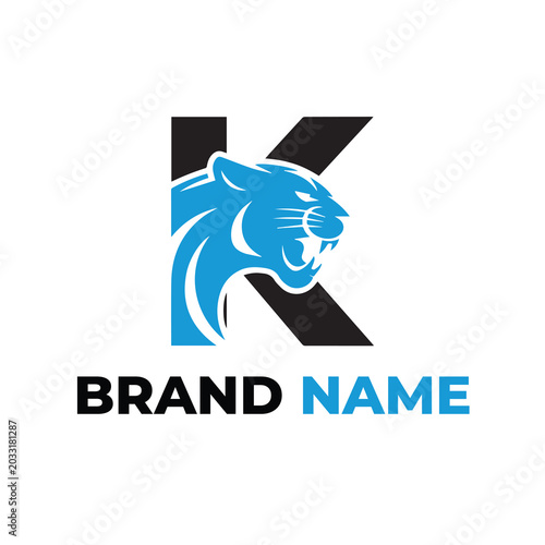 Photography Panther alphabet logo design, panther logo wild animals