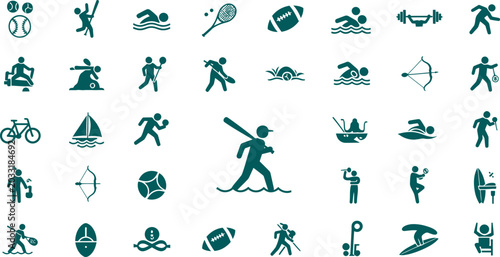 Photography Collection of Diverse Sports and Fitness Icons Representing Various Activities a
