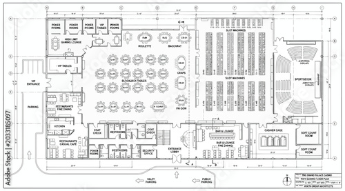 Cuadro en lienzo Detailed floor plan for a convention center or event hall