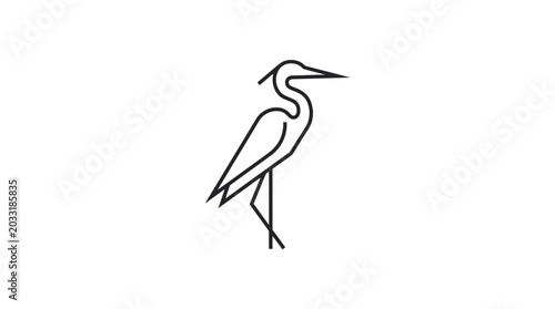 Foto Minimalist Heron Line Art Vector