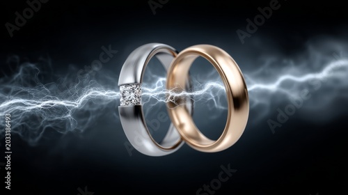 Symbol of union and commitment displayed through engagement and wedding rings