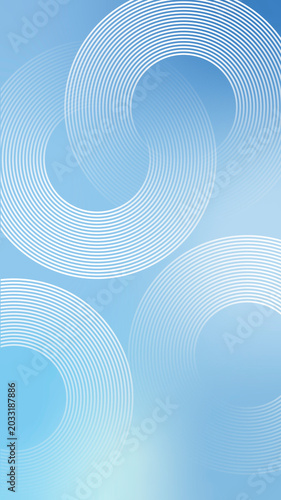 Abstract circles on blue gradient mobile wallpaper
