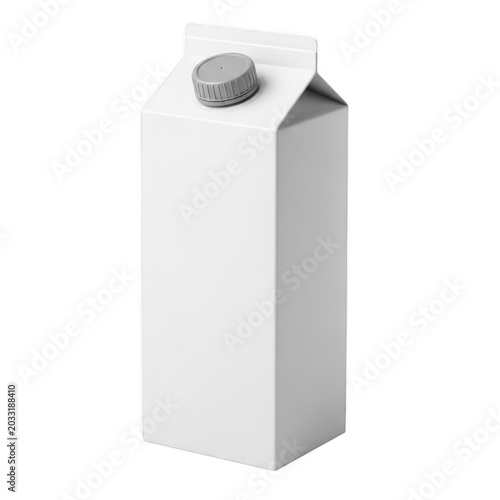White carton packaging with screw cap on top