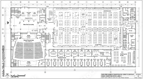 Canvastavla Architectural floor plan of a large multifunctional convention center or event v