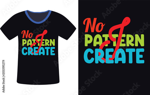Canvas-taulu Funny black t-shirt with colorful no pattern create text design