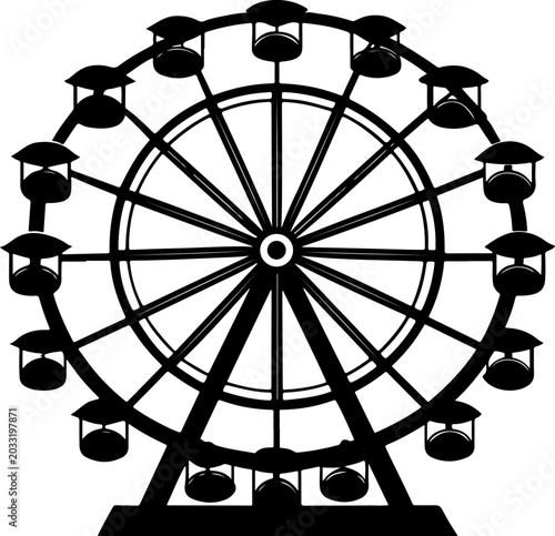 Tableau sur toile Vintage Ferris wheel silhouette