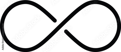 infinity symbol with smooth curves line art vector illustration on transparent background
