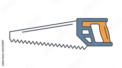 Photos Minimal Hand Saw Vector Illustration