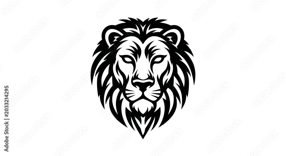 Obraz premium Majestic Lion Head Emblem - Powerful Animal Symbol