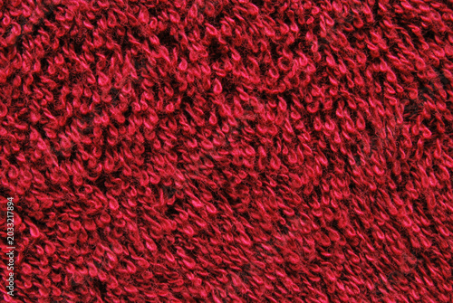 Εκτύπωση καμβά Maroon Towel Fabric Texture Background, Soft Fuzzy Textile Close Up