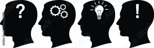 Cuadro en lienzo Problem solving and critical thinking process illustration