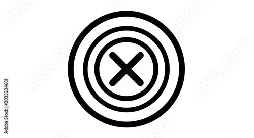 Obraz na plátně Concentric Circles Target with X Mark