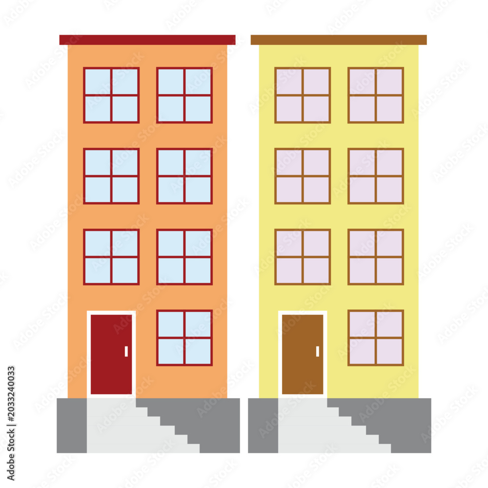 Naklejka premium Building vector illustration on a white background