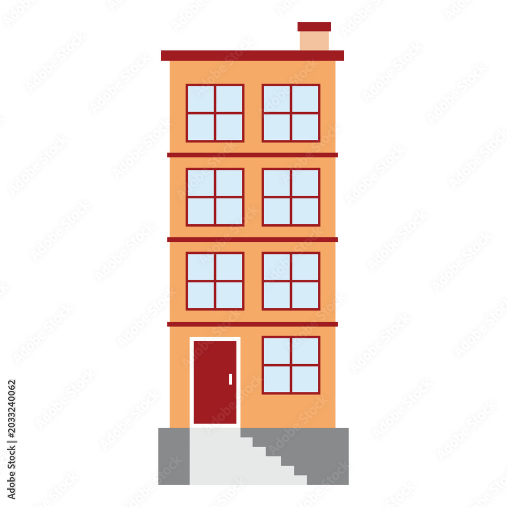 Naklejka premium Building vector illustration on a white background