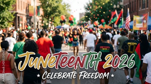 Vibrant juneteenth street celebration honoring freedom and heritage