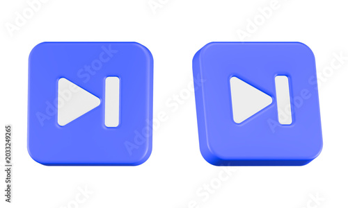 Vászonkép next play icon 3d render square button
