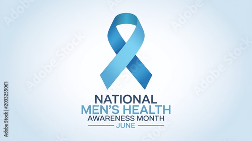 National Men's Health Awareness Month June Ribbon Graphic on Light Background