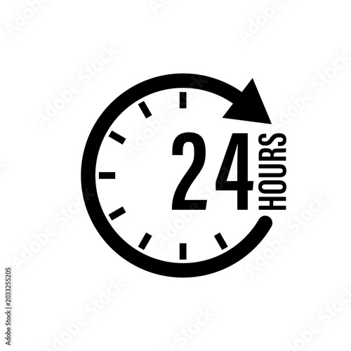 Photography A simple 24 hours time icon vector.
