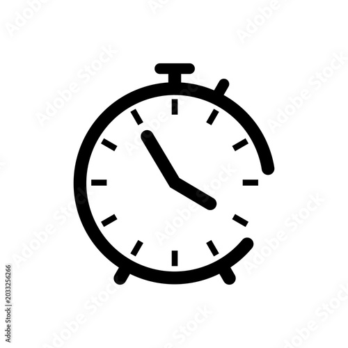 Photos A black and white image of a clock on a white background vector.