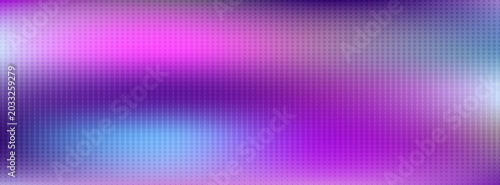 Abstract purple and magenta gradient mesh background with elegant halftone dot pattern overlay, horizontal neon fluid vector banner backdrop.