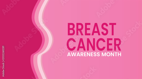 Breast cancer awareness month pink ribbon graphic design element for social media campaign