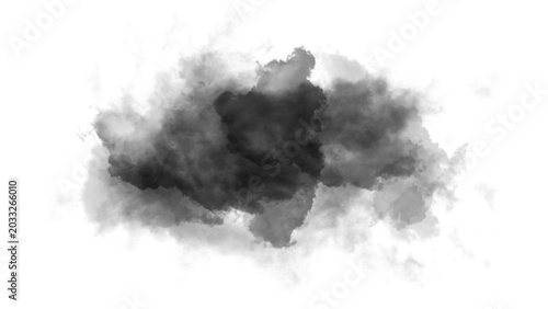 фотографія Dark smoke cloud graphic resource obscurity pollution atmosphere as cut out PNG