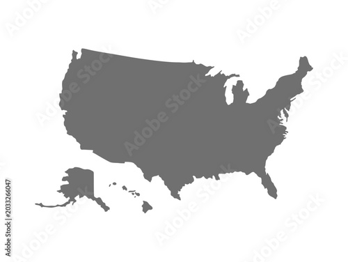 Fotografija Vector illustration of a map of the United States of America isolated on a transparent background