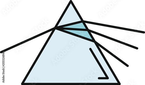 Fotografi Triangular prism refracting and dispersing light into its constituent colors