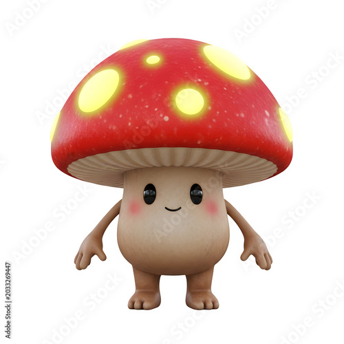 3d mushroom in a hat