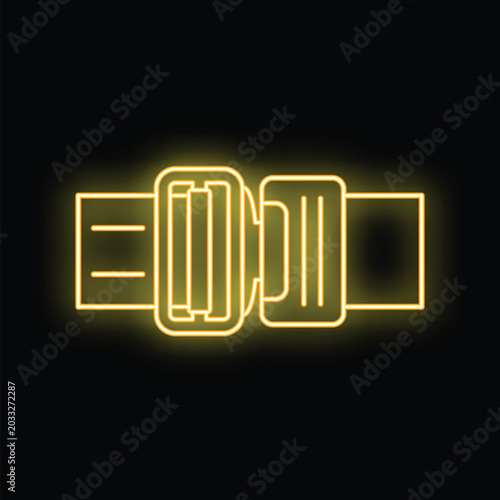 Fotografie Car seat belt neon icon illuminating vehicle safety and protection
