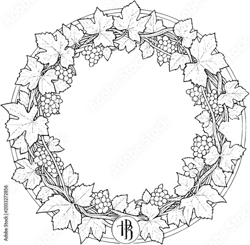 Circular Vine Monogram Frame