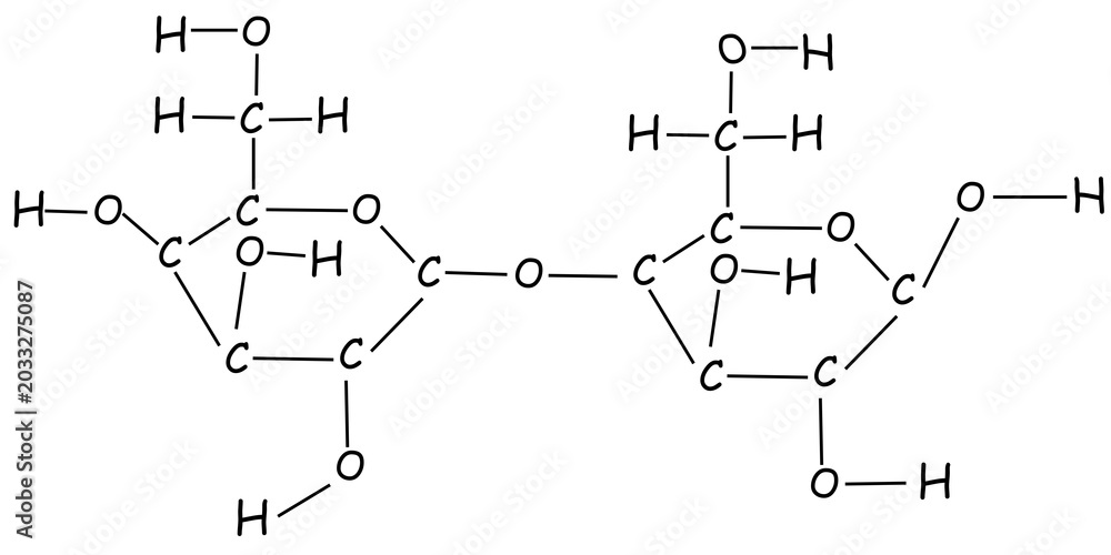 Fototapeta premium drawing of a lactose molecule