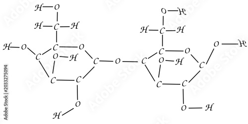 Cuadro en lienzo drawing of a lactose molecule