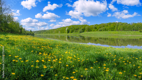 Photos Bright blue sky with soft white clouds